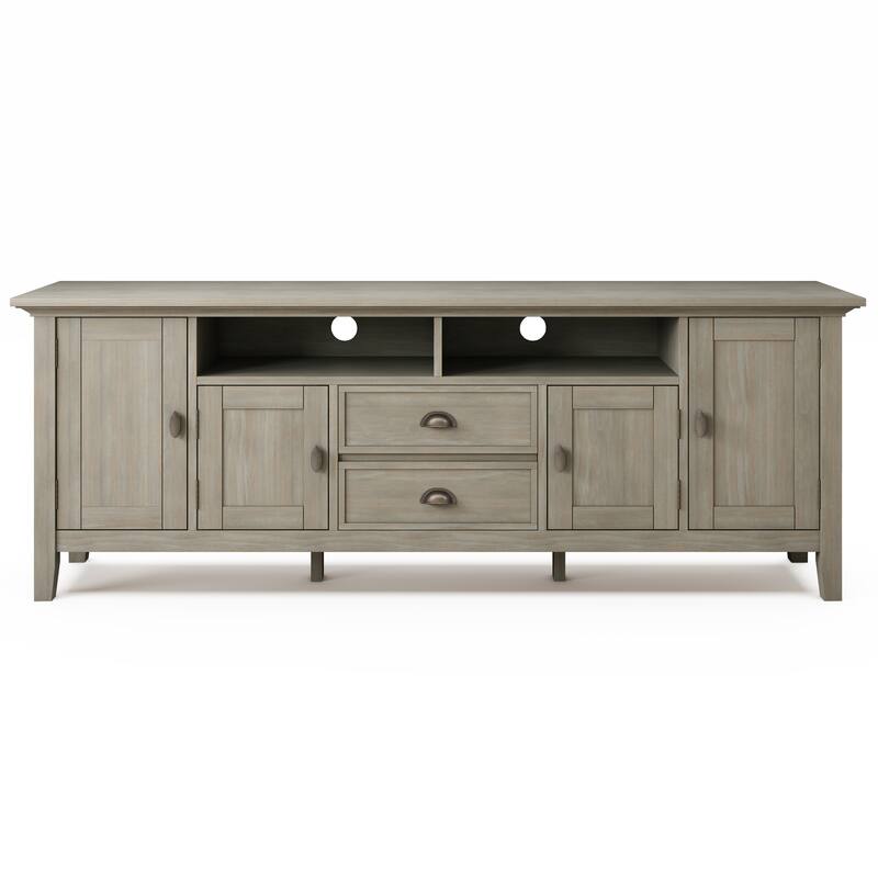 WYNDENHALL Mansfield SOLID WOOD 72 inch Wide Transitional TV Media Stand For TVs up to 80 inches - 72'' W x 16.5'' D x 26'' H