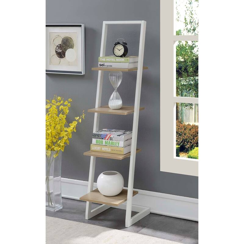 Convenience Concepts Designs2Go 4 Tier Ladder Bookshelf - Ice White/White