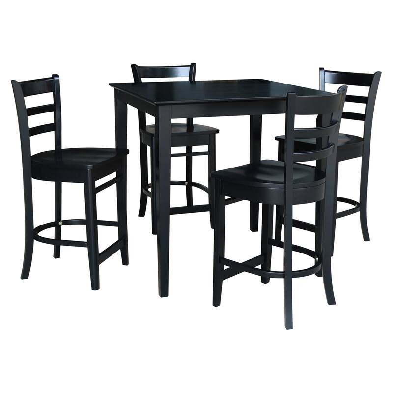 36" x 36" Counter Height Table with 4 Stools - 5 Piece Set