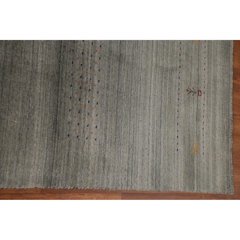 Gabbeh Indian Area Rug Hand-Knotted Wool Carpet - 8'3"x 9'10"