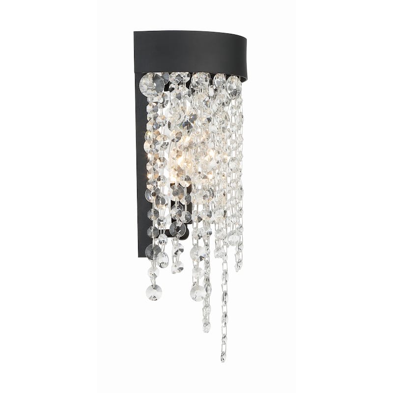 Winham 2 Light Black Forged Wall Mount - 9.5"W x 16"H x 5.5"D