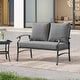 preview thumbnail 14 of 31, Outdoor Patio Metal 74" W Sofa/ 50" W Loveseat with Cushions