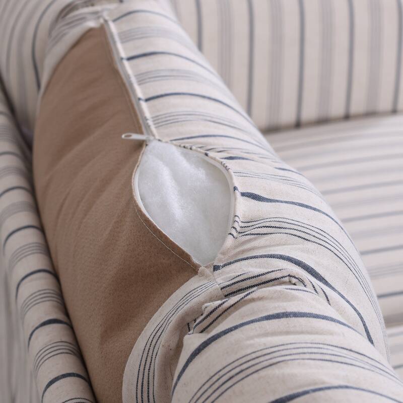 GDFStudio - Upholstered 84" 3-Seater Sofa with Birch Legs