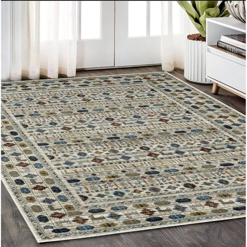 HomeRoots Tribal Bohemian Runner Area Rug - 86.61 in. x 62.99 in.  x 0.32 in.