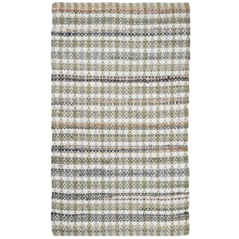 SAFAVIEH Handmade Flatweave Montauk Hermanda Casual Cotton Rug - 3' x 5' - Beige/Multi