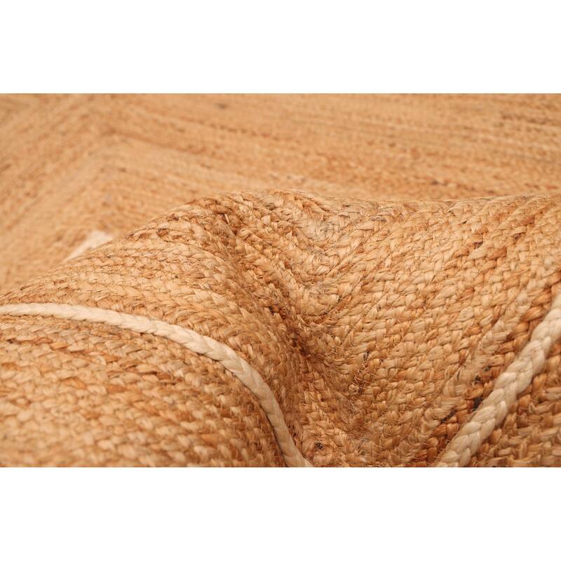 ECARPETGALLERY Braided Weave Palas Denizli Tan Jute Rug - 5'4 x 7'5
