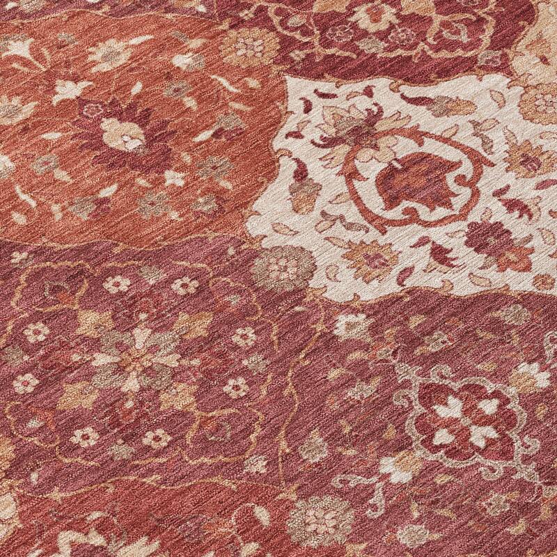 Machine Washable Indoor/ Outdoor Traditional Panel Chantille Rug