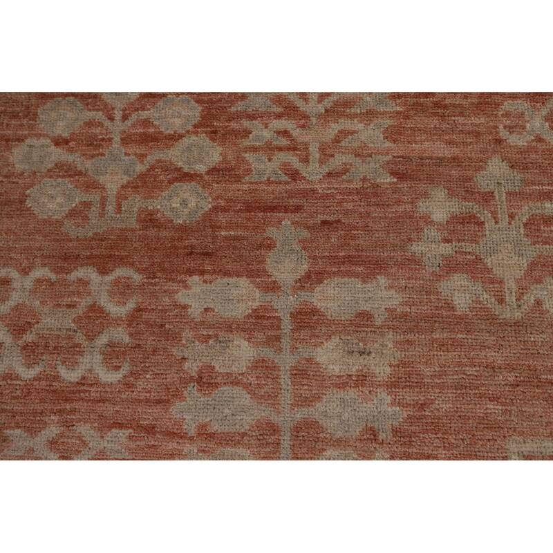 Geometric Oushak Turkish Large Rug Handmade Wool Carpet - 10'2"x 13'8"