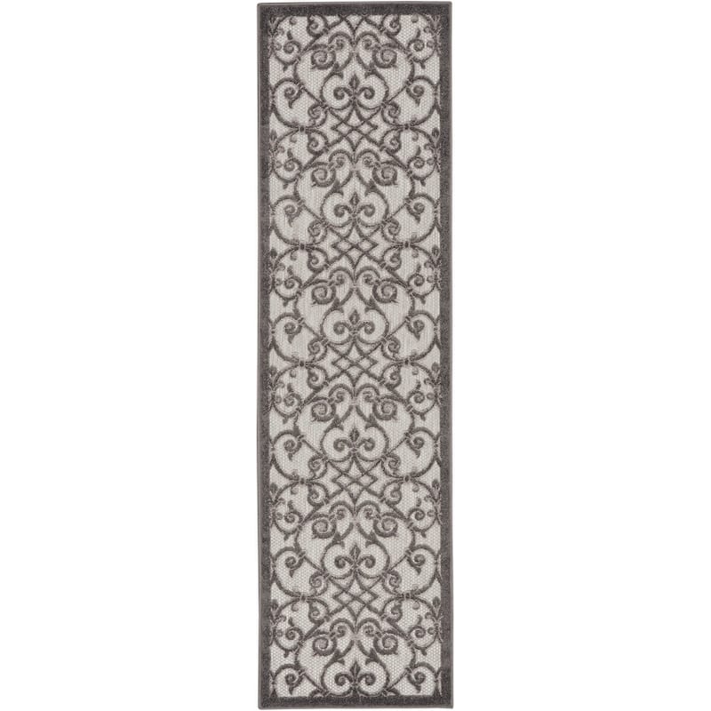 Nourison Aloha Transitional Scroll Indoor/Outdoor Damask Rug