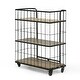 preview thumbnail 6 of 7, Colwill Indoor Mango Wood Handcrafted Kitchen Cart with Wheels by Christopher Knight Home