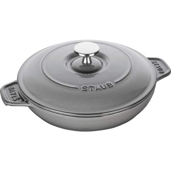 slide 2 of 7, STAUB Cast Iron 7.9-inch Round Covered Baking Dish Graphite Grey