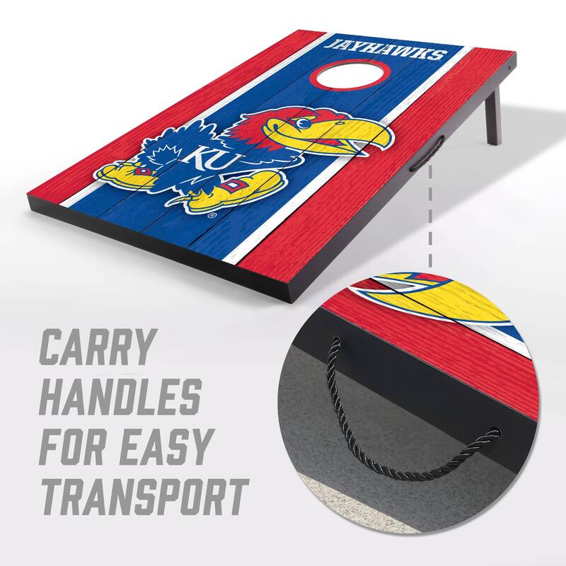 Kansas Jayhawks NCAA Compact 2x3 Tailgate Cornhole Board Set