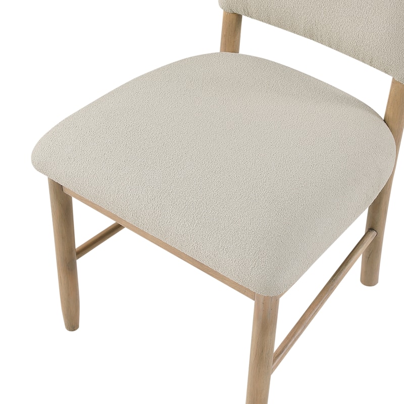 Natural Finish Beautiful Dining Set Oval Table with Leaf and Upholstered Chairs Wooden Furniture