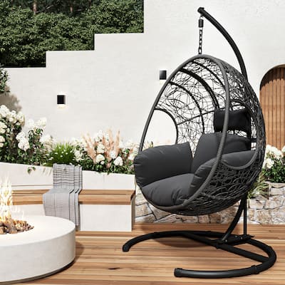 Outdoor Indoor PE wicker Swing Egg Chair