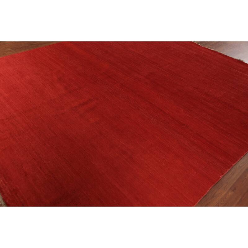 Red Gabbeh Oriental Area Rug Handmade Wool Carpet - 8'2" x 9'8"