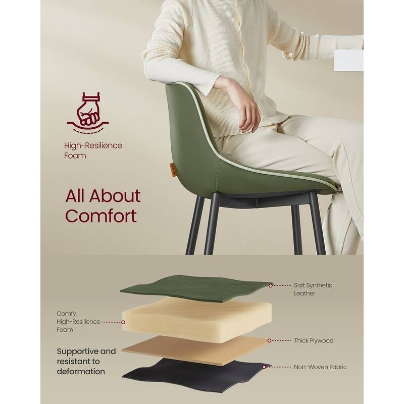 Contemporary Set of 2 Bar Stools - Stylish Seating Solution for Home