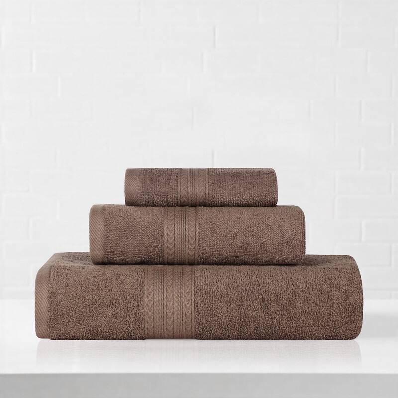 Superior Eco-Friendly Cotton 3-Piece Towel Set - Coffee