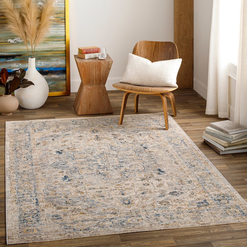 Livabliss Shelly Traditional Area Rug - Grey/Beige - 5' x 7' 5"