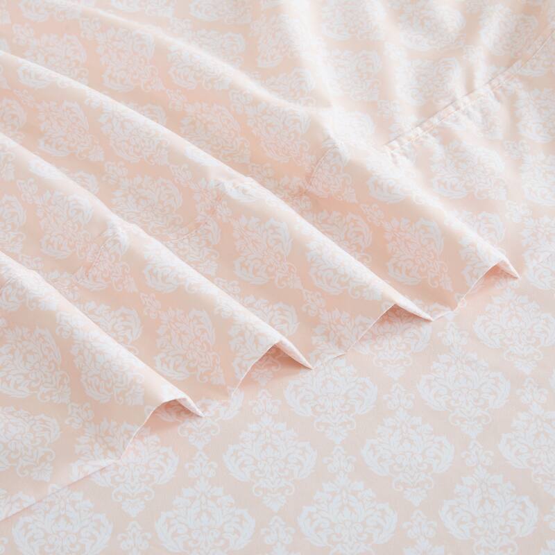Lush Decor Romer Damask Peach Sheet Set
