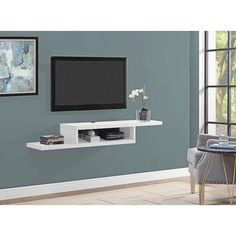 Asymmetrical Wall Mounted TV Console Entertainment Center Wall Decor Shelve Storage