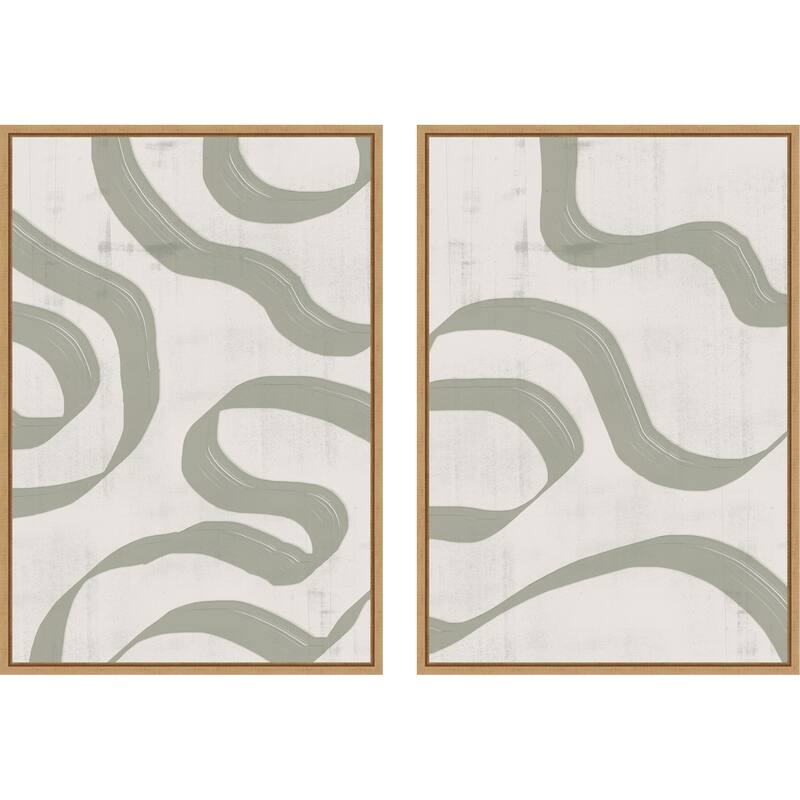 Amanti Art Flowing Paths & Curving Streamlines 2 Piece by THE MIUUS STUDIO Framed Canvas Wall Art