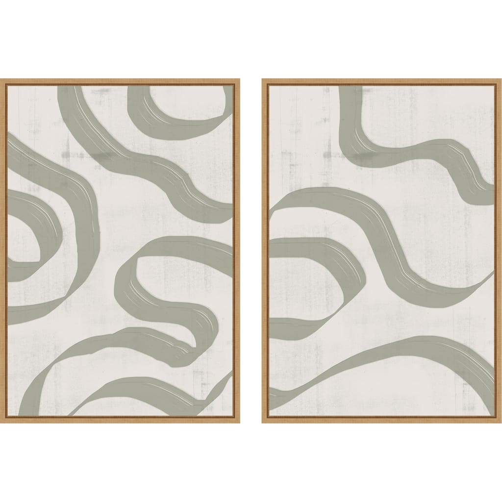 Amanti Art Flowing Paths & Curving Streamlines 2 Piece by THE MIUUS STUDIO Framed Canvas Wall Art