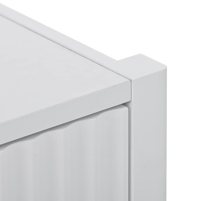 Elegant Wave-Pattern Storage Cabinet for Entryway, Hallway or Living Room Storage - 63" Wide