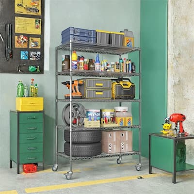 5 Tier Heavy Duty Adjustable Kitchen Shelving Unit,Wire Storage Shelve