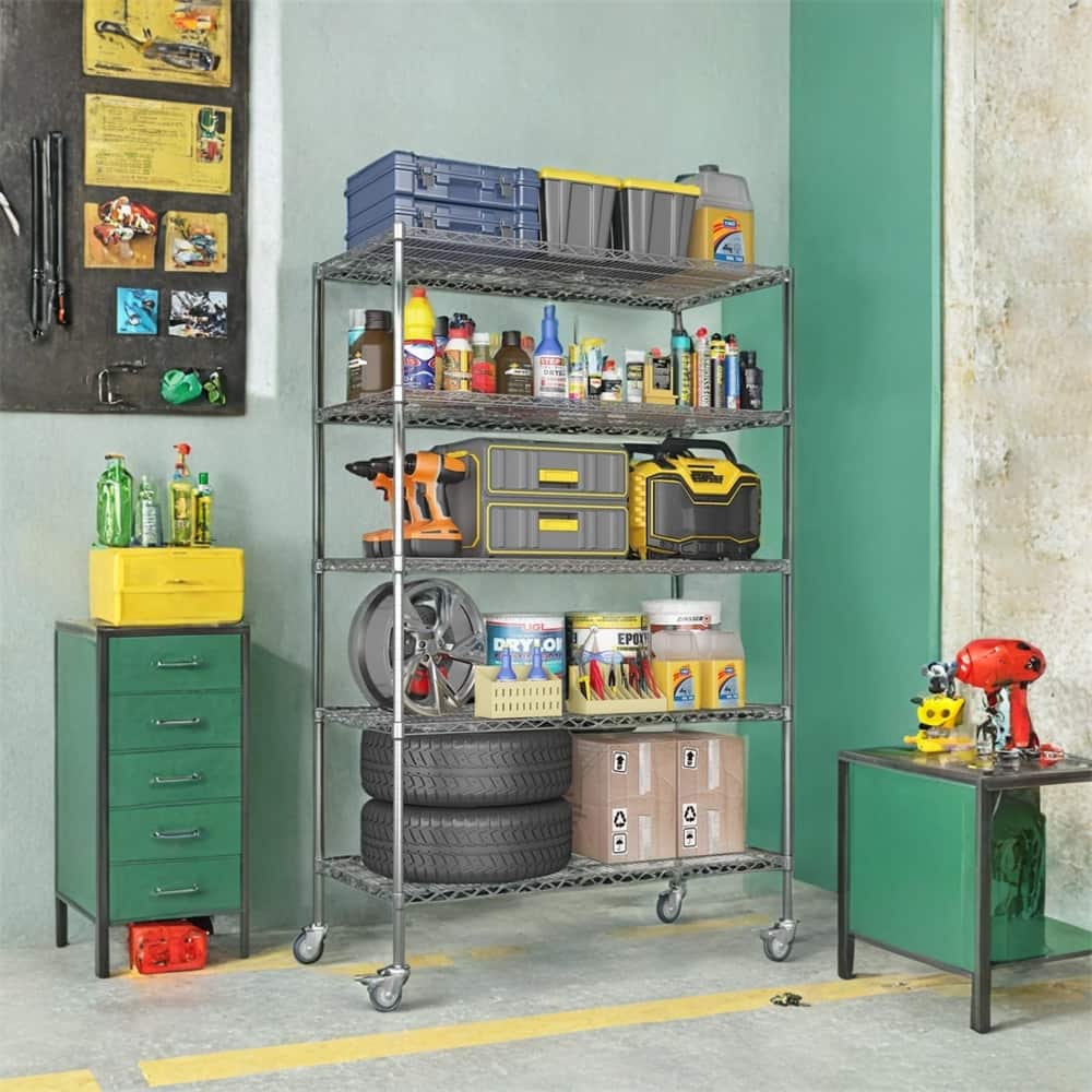 5 Tier Heavy Duty Adjustable Kitchen Shelving Unit,Wire Storage Shelve