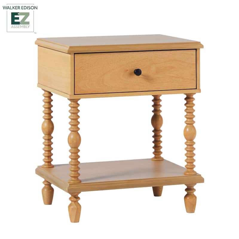 Walker Edison Easy Assembly Solid Wood 1-Drawer Nightstand