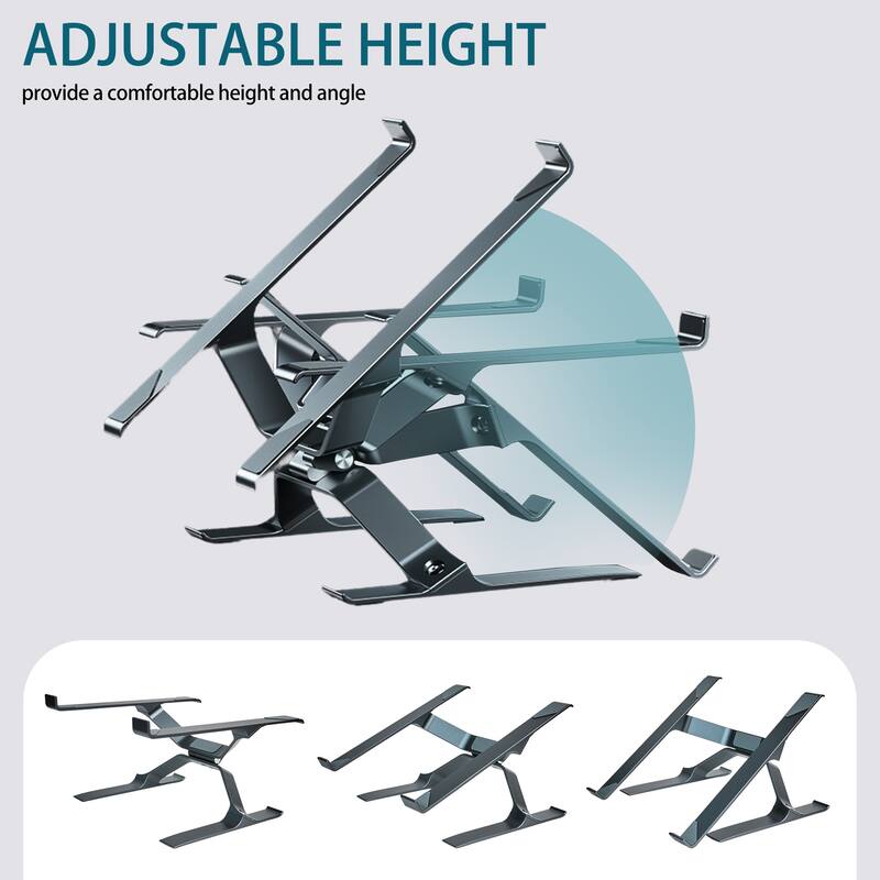 Adjustable Aluminum Laptop Stand Laptop Cart With Stable X-Frame For Home/Office Desk