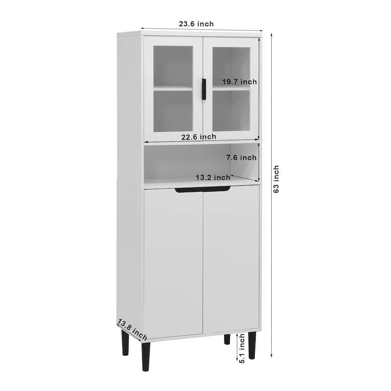 Tall Storage Bookcase Cabinet