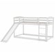preview thumbnail 14 of 32, Stylish & Simple Multifunctional Design Twin over Twin Rugged Wooden Frame Bunk Bed with Convertible Slide and Ladder, White