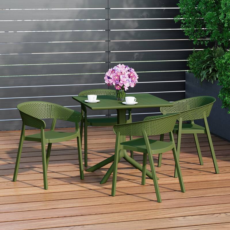 Frond and Form 4-Person Outdoor Square Dining Set