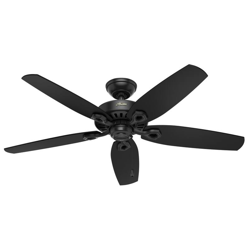 Hunter 52" Builder Elite Outdoor Ceiling Fan with Pull Chain, Damp Rated - Traditional