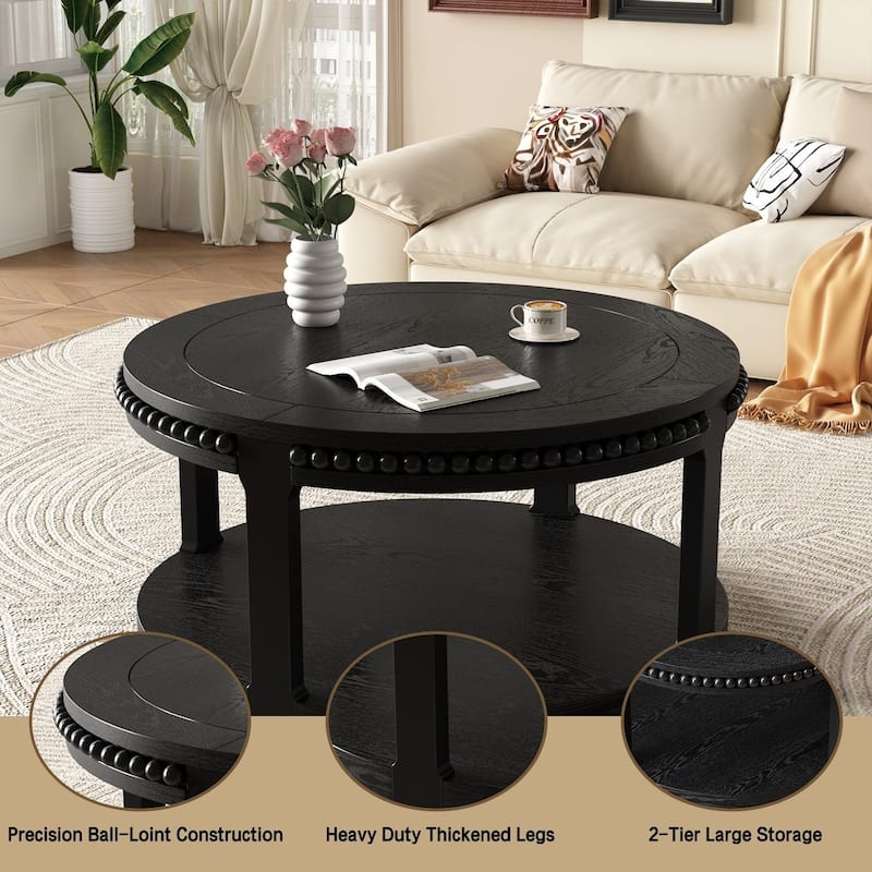 31.5 Inch Round Coffee Table for Living Room