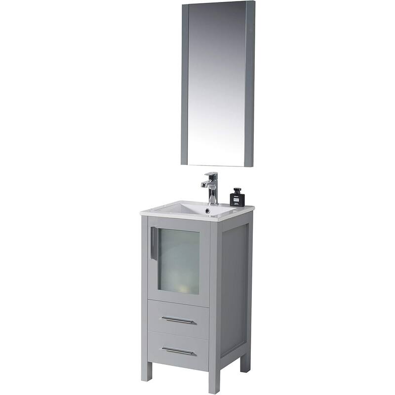Blossom 16" Bathroom Vanity with Ceramic Sink and Matching Mirror
