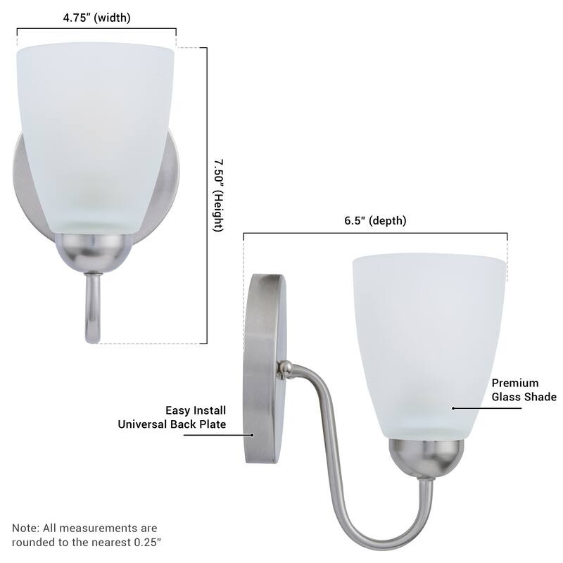 Brio Lighting Nell- 1 Light Dimmable Bathroom Vanity Light