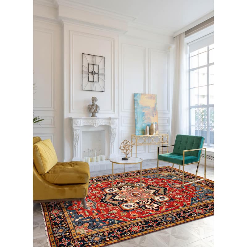 ECARPETGALLERY Hand-knotted Serapi Heritage Red Wool Rug - 8'11 x 11'11