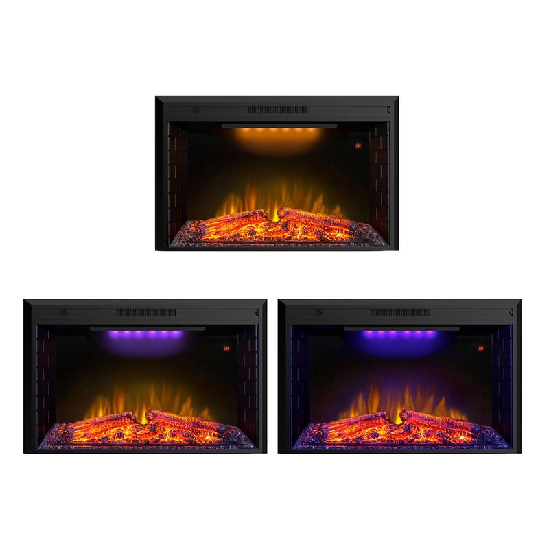 Electric Fireplace Heater with Log set & Realistic Flame