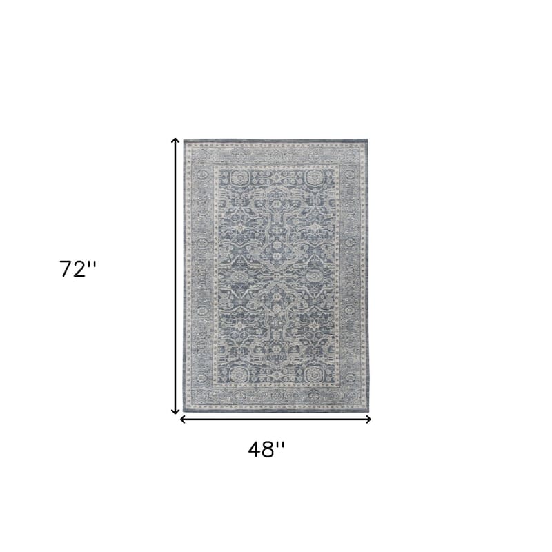 HomeRoots Medallion Traditional Rectangle Area Rug