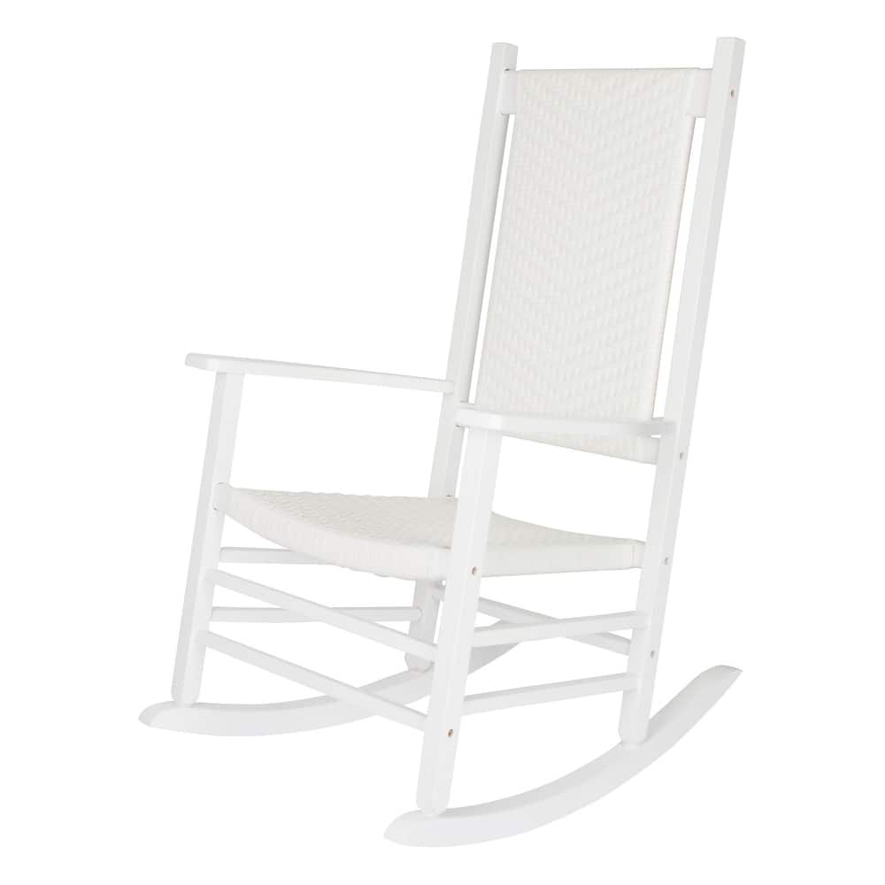 Marina Rattan and Wood Outdoor Patio Rocking Chair