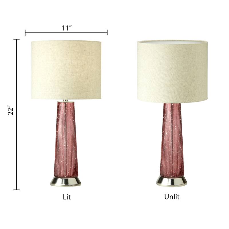 Felix River of Goods Blue and Beige Glass and Metal 22-Inch Table Lamp