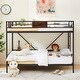 preview thumbnail 2 of 6, Rustic Brown Twin Metal Bunk Bed with Ladder & Adjustable Bottom
