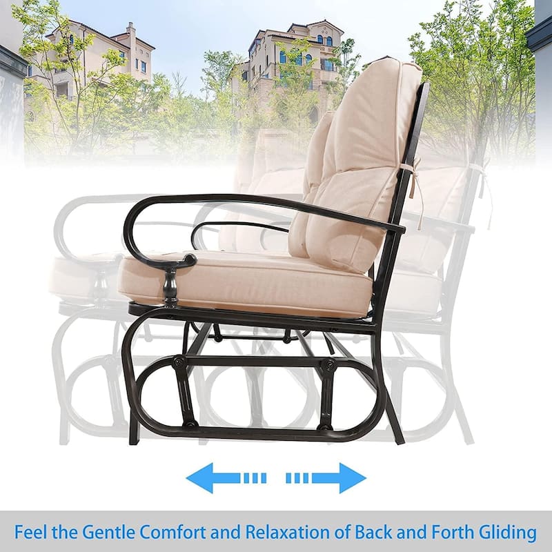 Nista Outdoor Glider Bench Rocking Chair with Cushion for 2 Person by Havenside Home