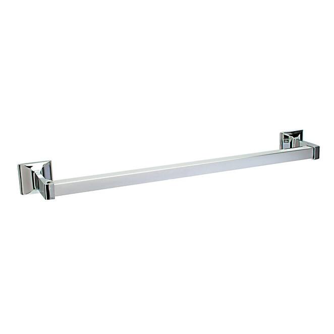 Pamex 36" Aluminum Square Towel Bar with Die-Cast Zinc Mounting Posts - Chrome