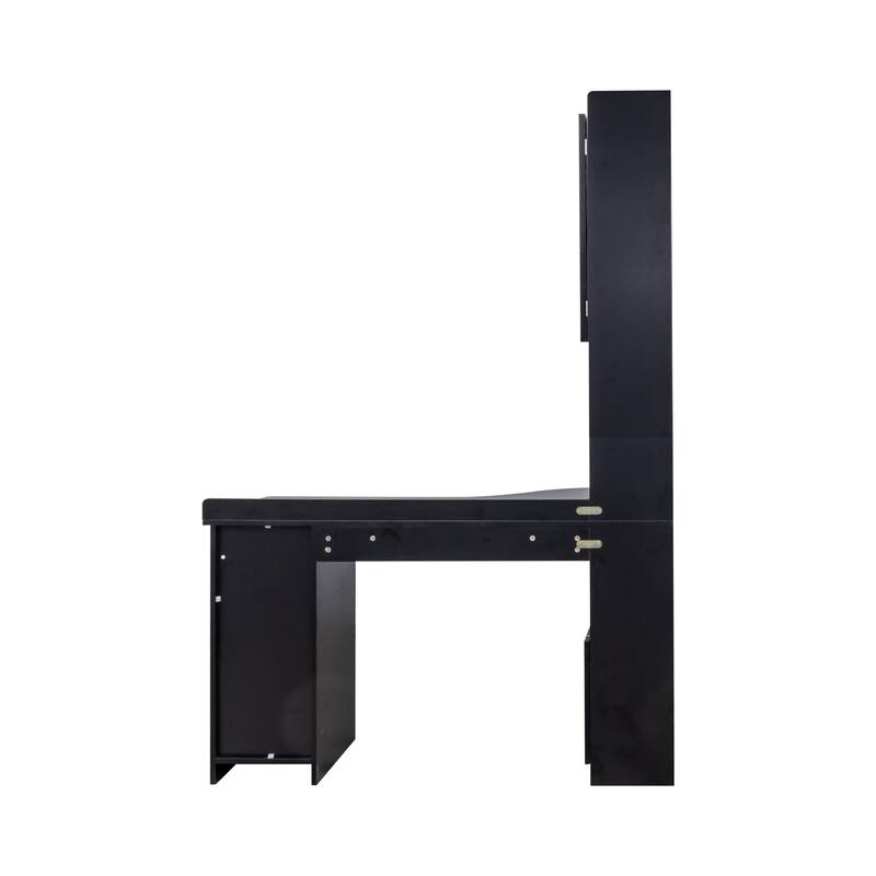 L-Shaped Computer Desk 2-in-1 Corner Workstation with Cabinets, Drawer and Shelves for Home Office