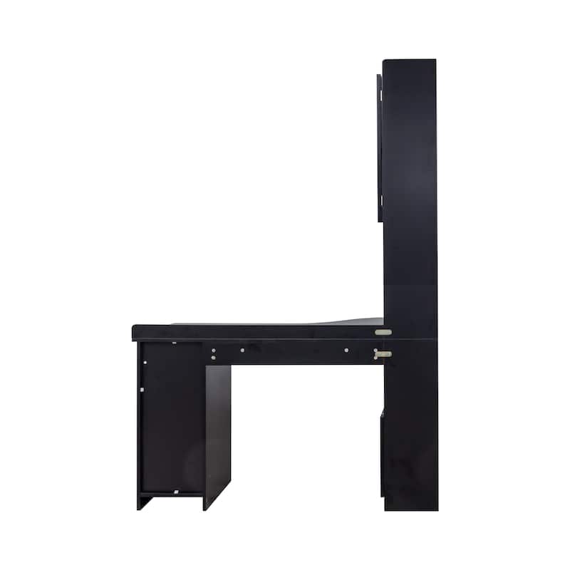L-Shaped Corner Computer Desk with Drawers & Hutch, Modern Office Desk with Bookshelf, Large Wood Workspace Table for Home