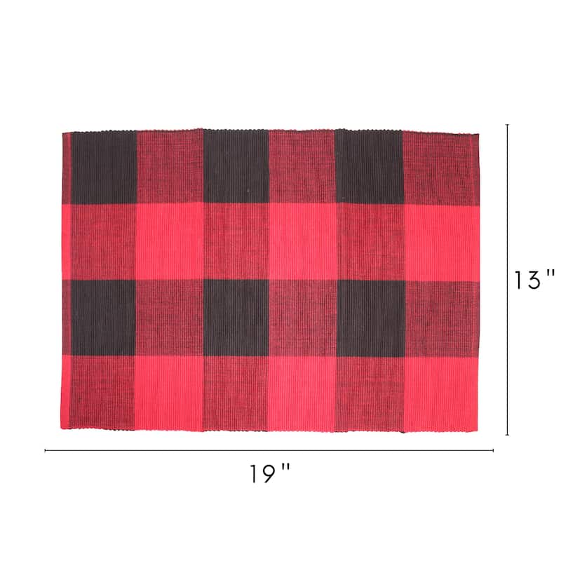 Fabstyles Buffalo Check High Quality Cotton Placemats Set of 4 - 13"x19"