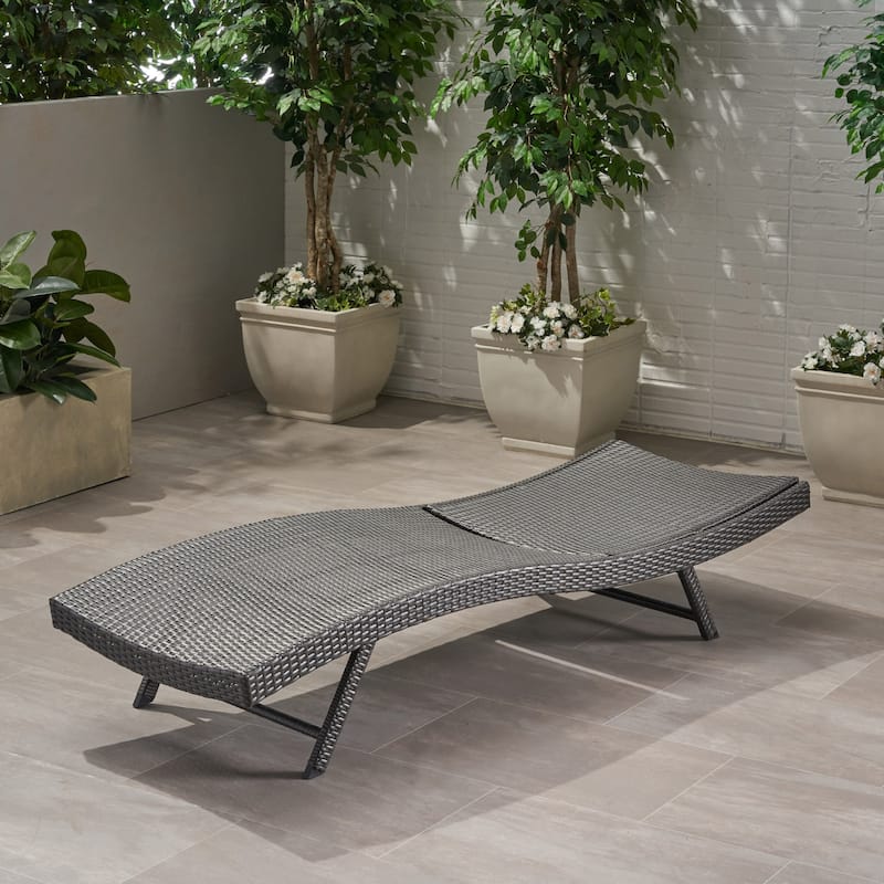 Kauai Outdoor Wicker Chaise Lounge by Christopher Knight Home